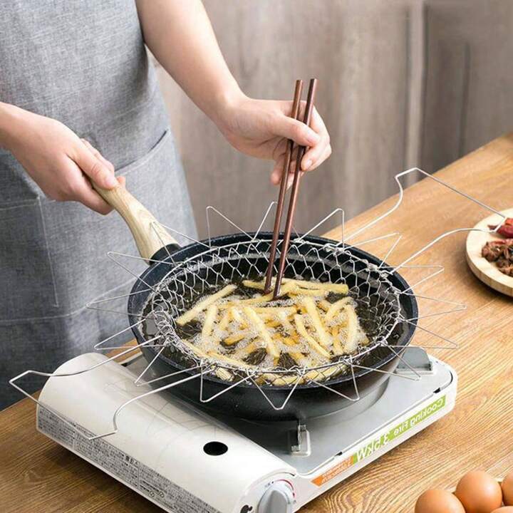 Stainless Steel Folding Round Frying Basket