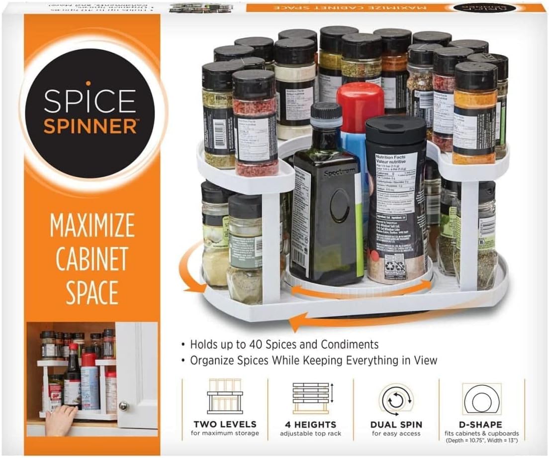 Urbn Mart - Spice Spinner is the adjustable 2 tiered spice organizer