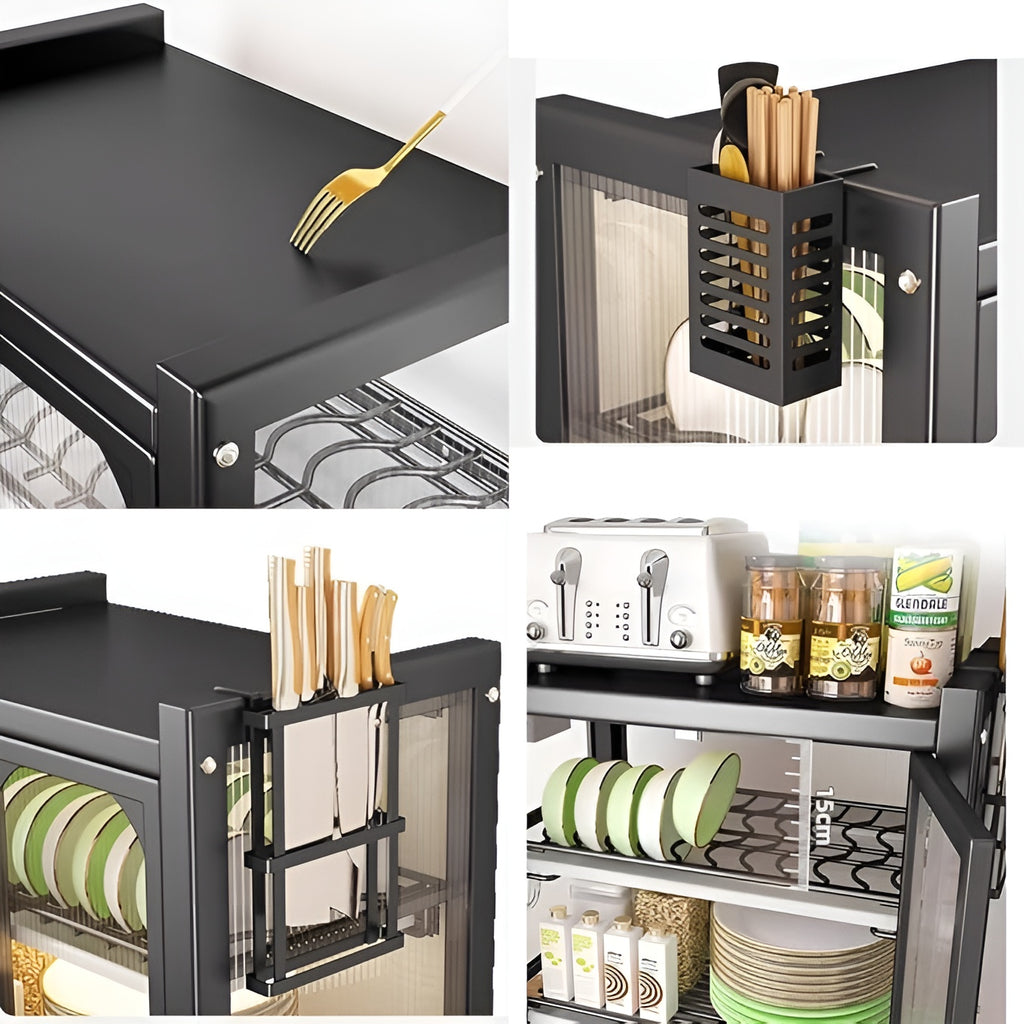 Carbon Steel kitchen Storage Rack With Door