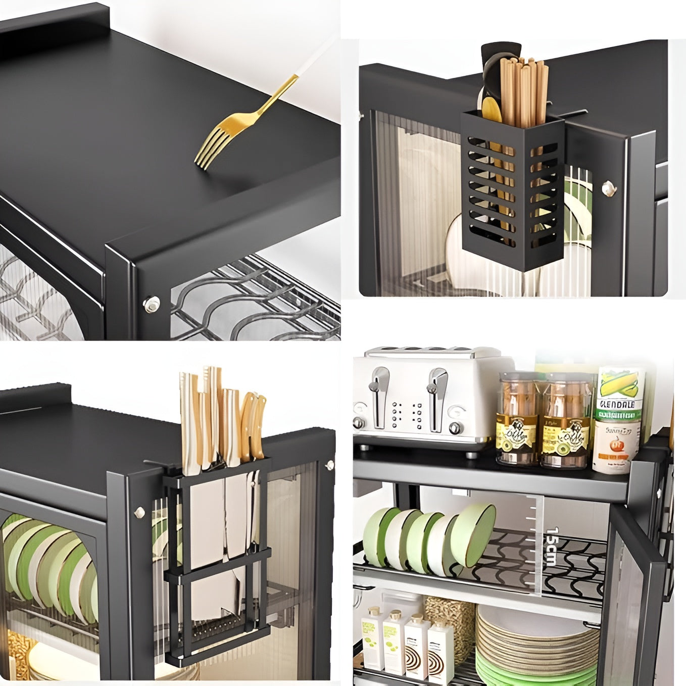 Carbon Steel kitchen Storage Rack With Door