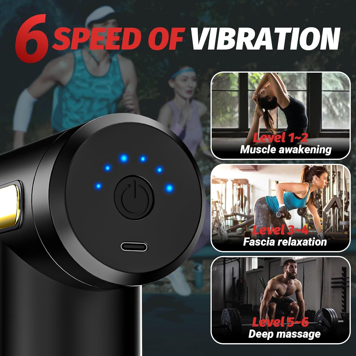 Urbn Mart - Massage Gun Deep Tissue Percussion Back Massager Gun for Athletes Muscle