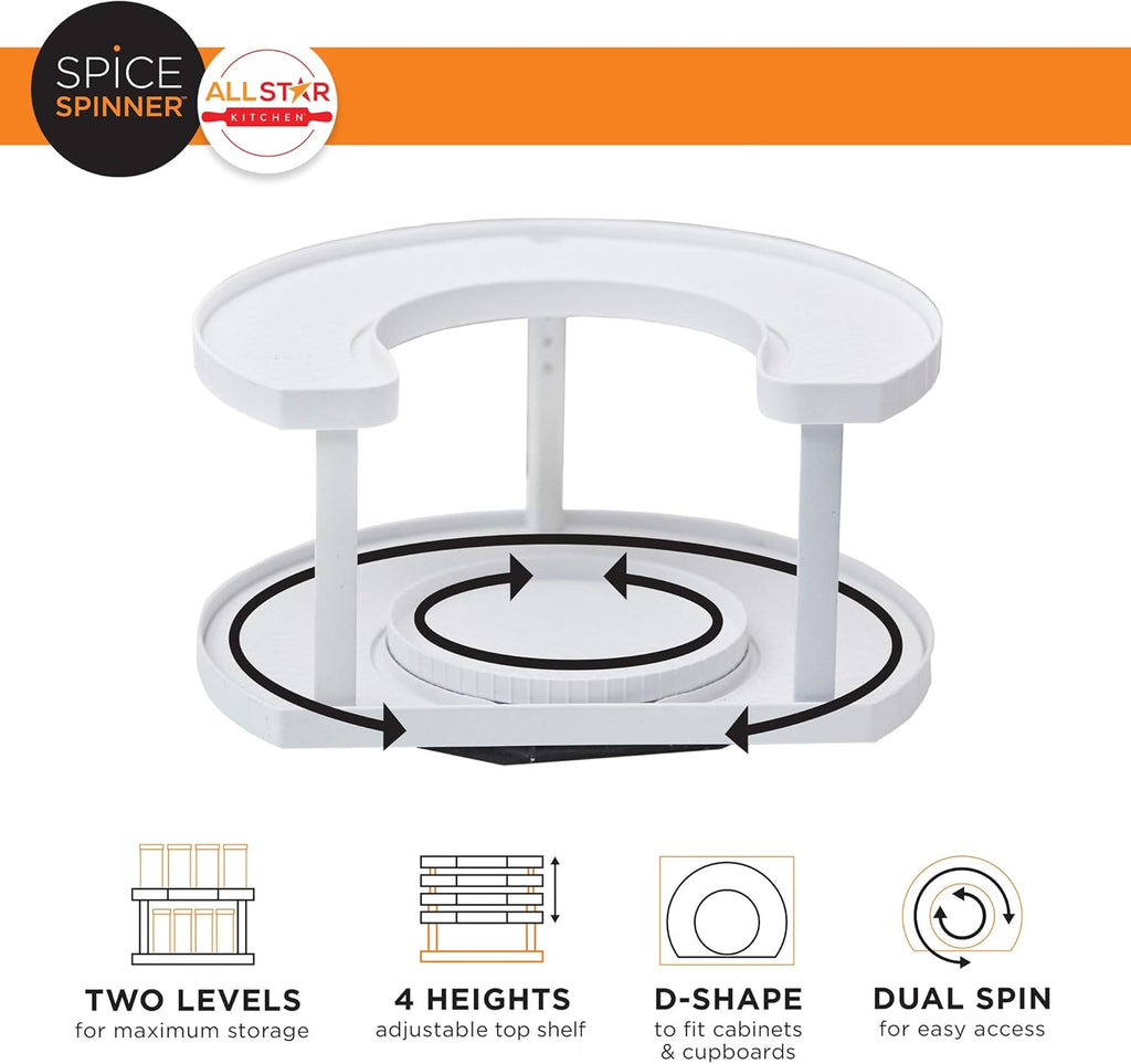 Urbn Mart - Spice Spinner is the adjustable 2 tiered spice organizer