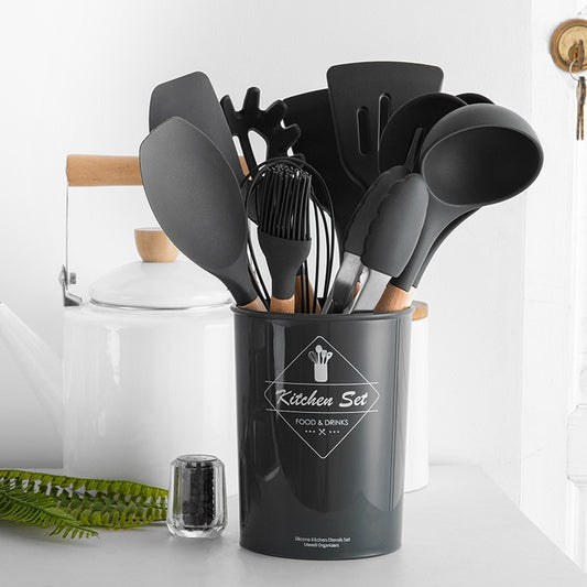 URBN MART - 12 PIECE SILICON SPOON SET HEAT RESISTANT TOOLS