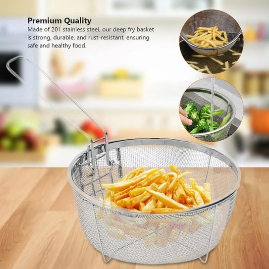 Stainless Steel Folding Round Frying Basket
