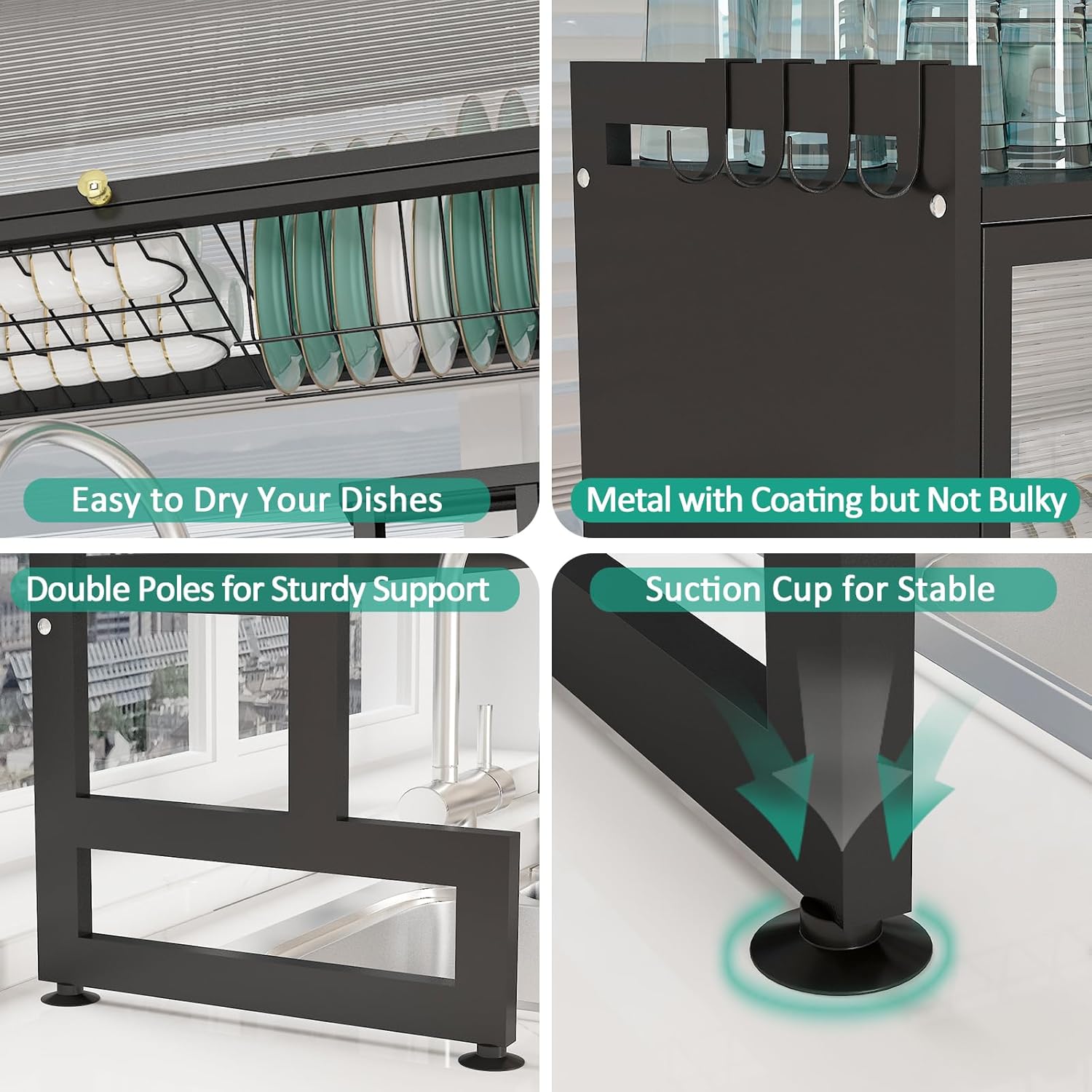 Urbn Mart - Bukfen Dish Drying Rack Over The Sink Dish Drainer Drying Rack