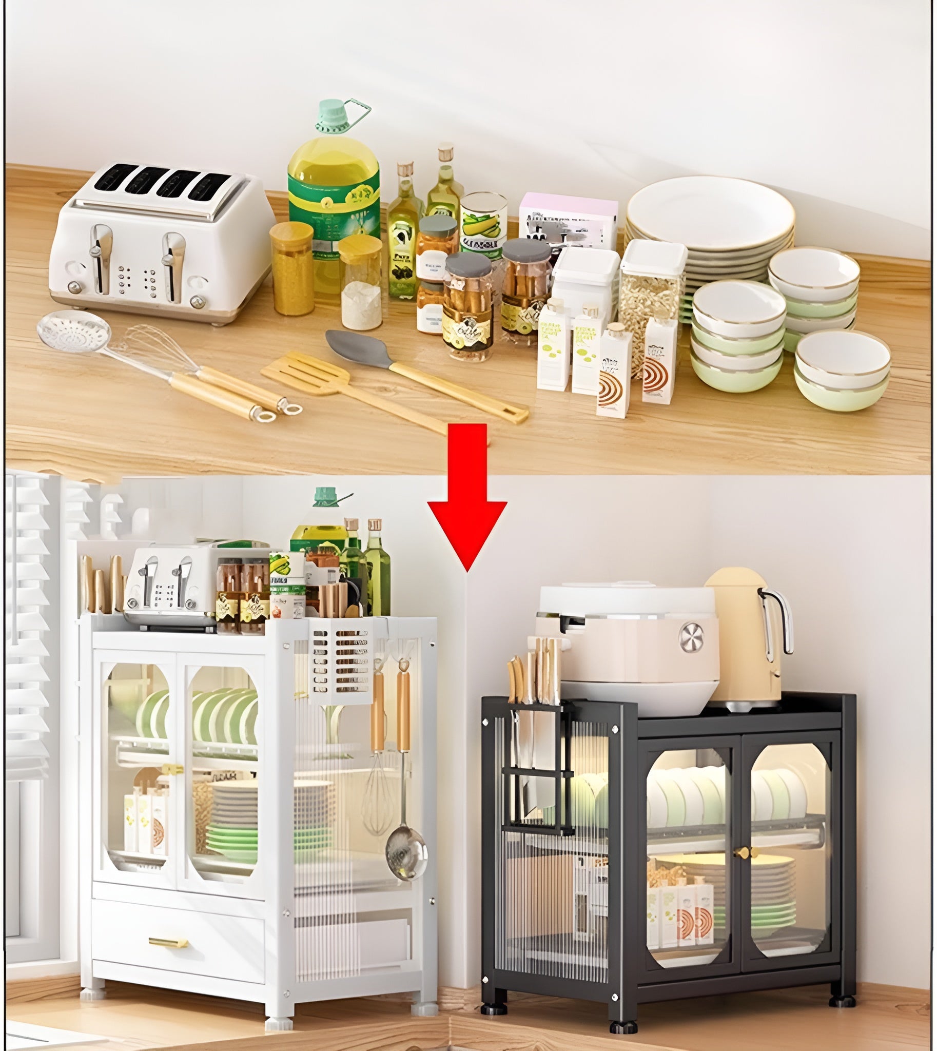 Carbon Steel kitchen Storage Rack With Door