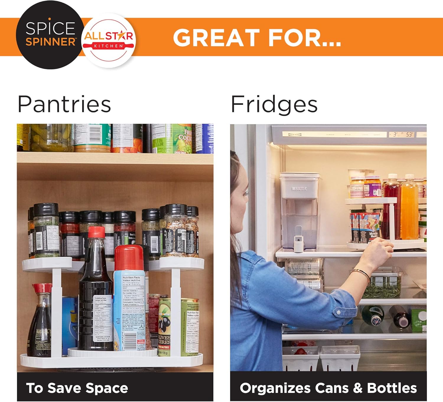 Urbn Mart - Spice Spinner is the adjustable 2 tiered spice organizer