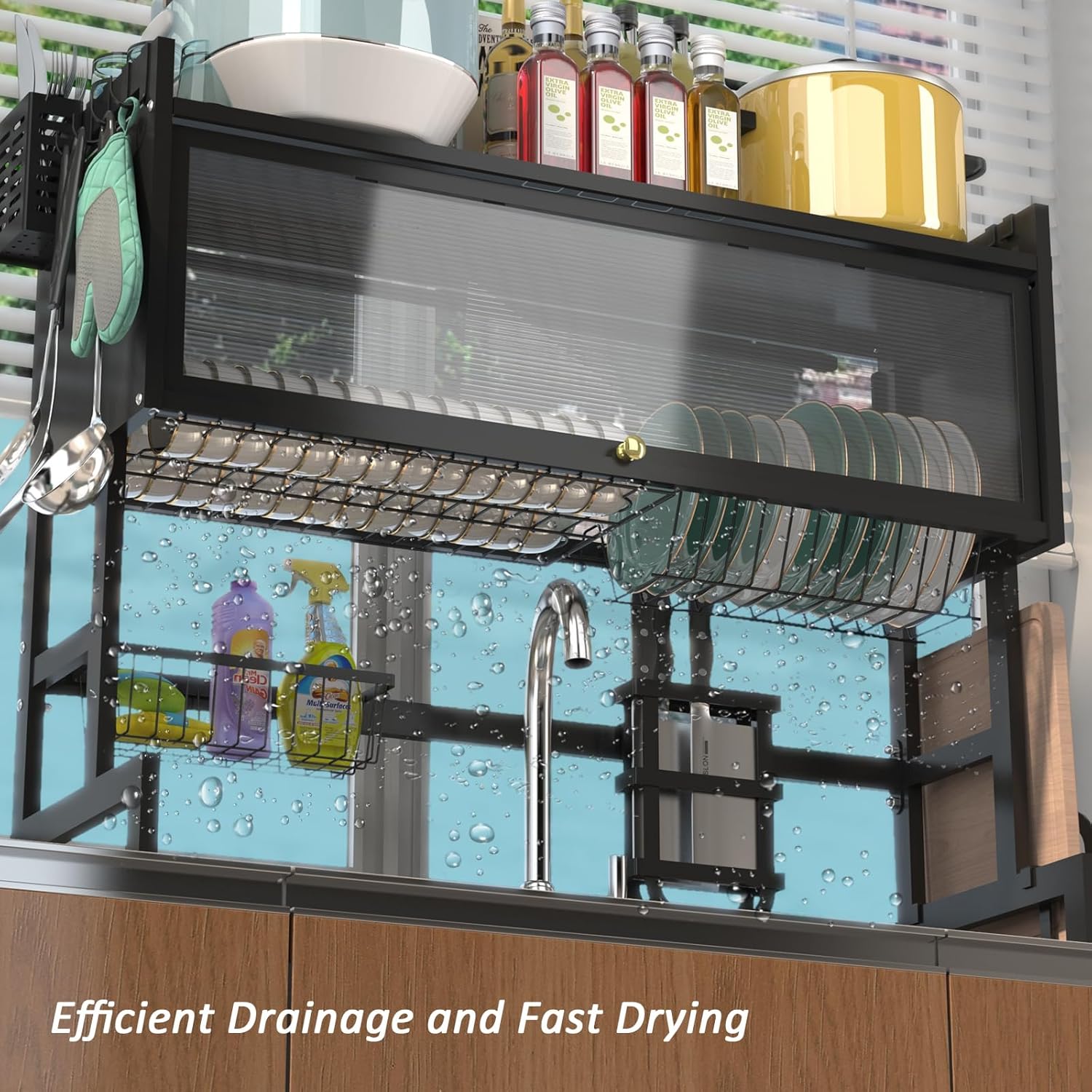 Urbn Mart - Bukfen Dish Drying Rack Over The Sink Dish Drainer Drying Rack