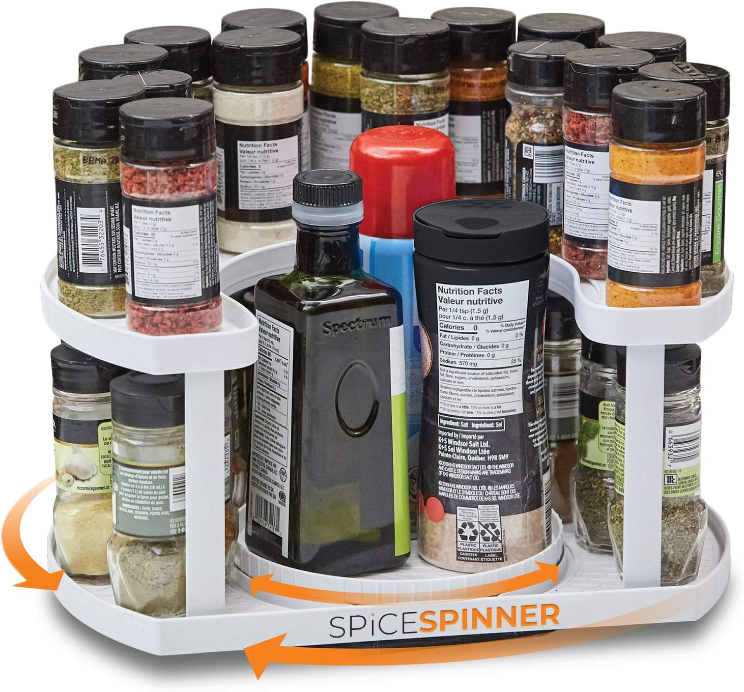 Urbn Mart - Spice Spinner is the adjustable 2 tiered spice organizer