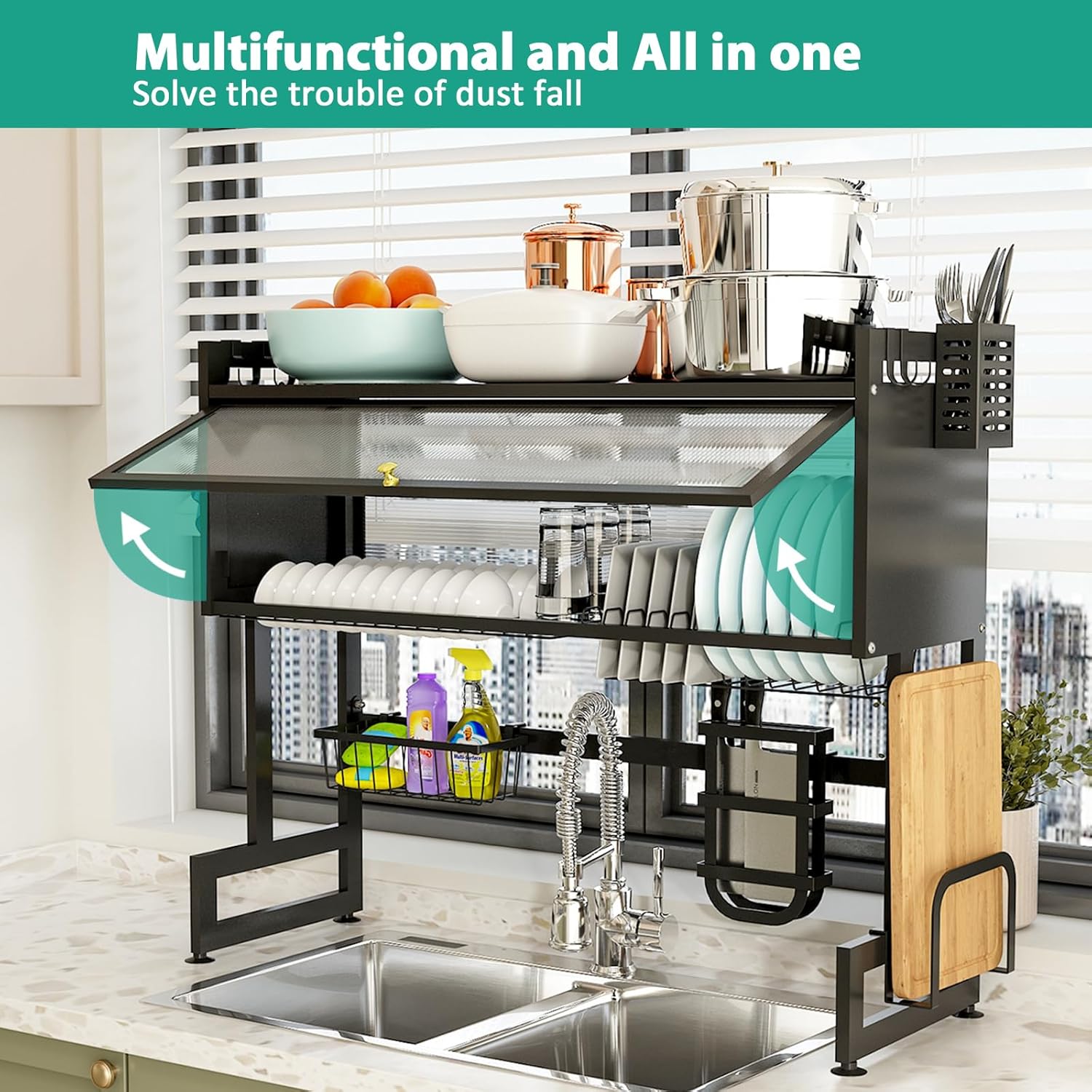 Urbn Mart - Bukfen Dish Drying Rack Over The Sink Dish Drainer Drying Rack