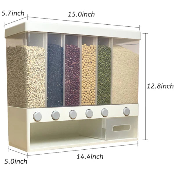 Urbn Mart - Wall Mounted Rice dispenser 10kg food storage