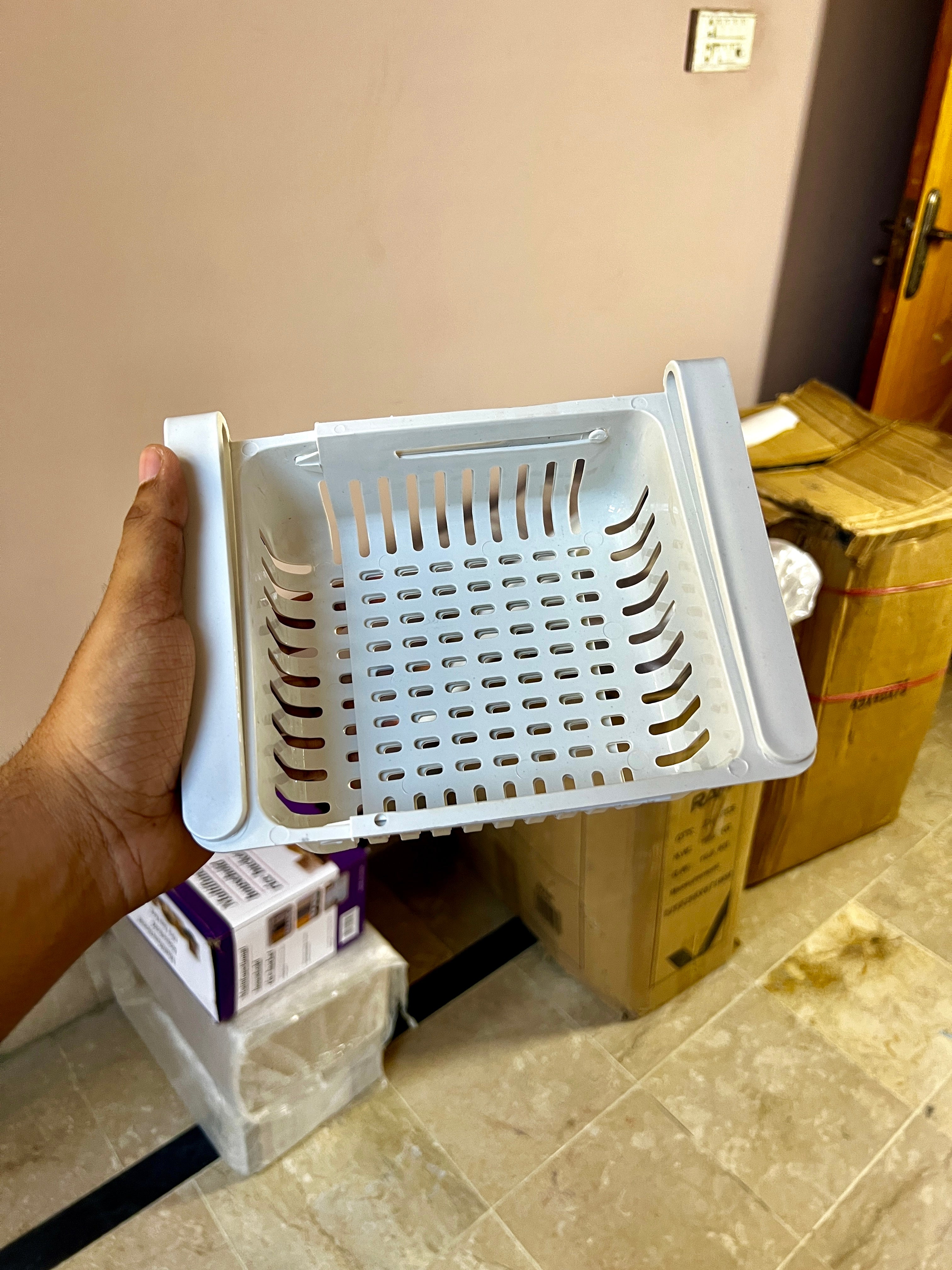 Adjustable Fridge Rack Storage Basket/Fridge Space Saver