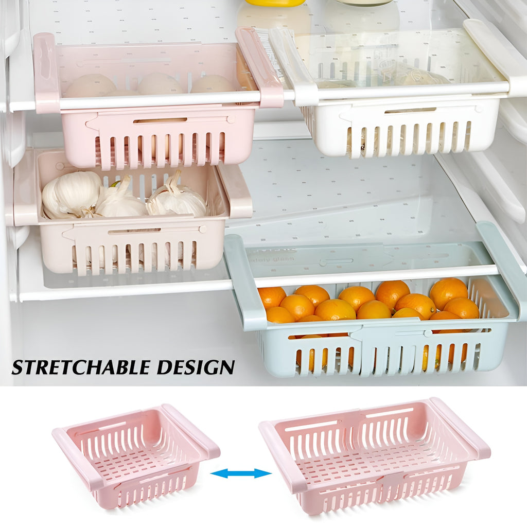 Adjustable Fridge Rack Storage Basket/Fridge Space Saver