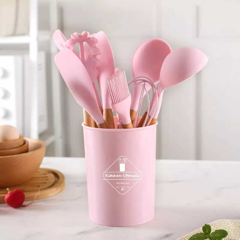 URBN MART - 12 PIECE SILICON SPOON SET HEAT RESISTANT TOOLS