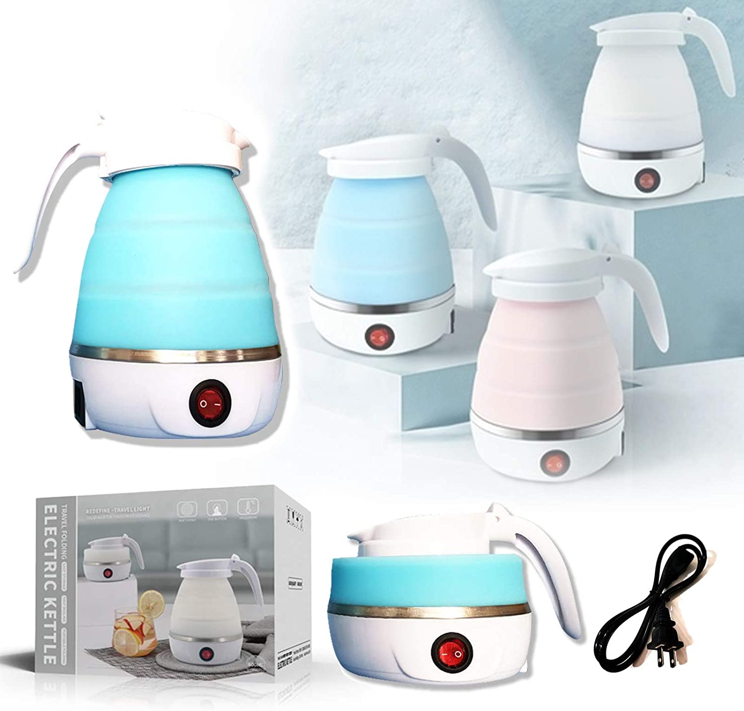 Urbn Mart - Foldable portable Silicone electric Kettle
