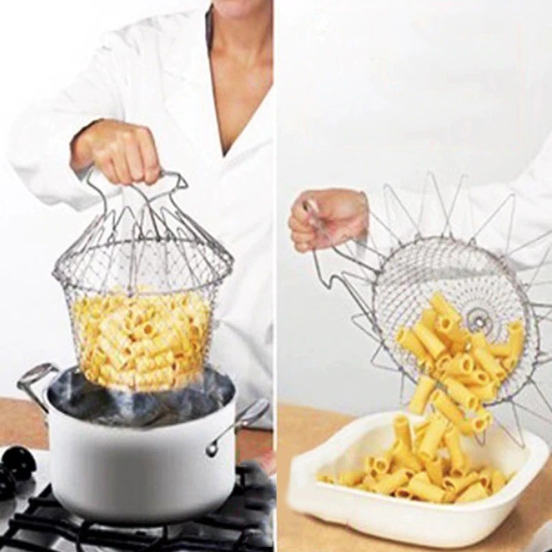 Stainless Steel Folding Round Frying Basket