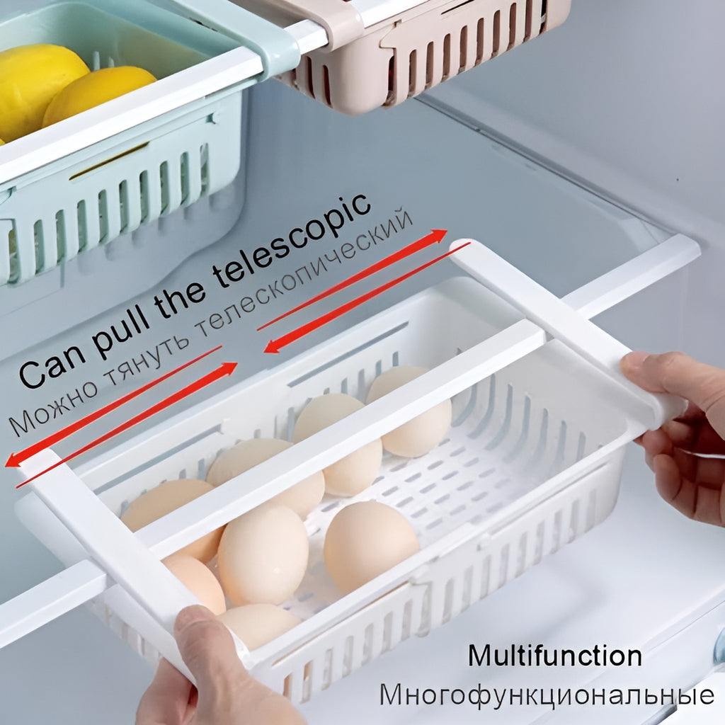 Adjustable Fridge Rack Storage Basket/Fridge Space Saver