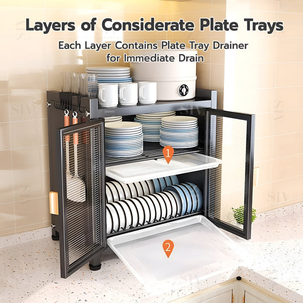 Carbon Steel kitchen Storage Rack With Door